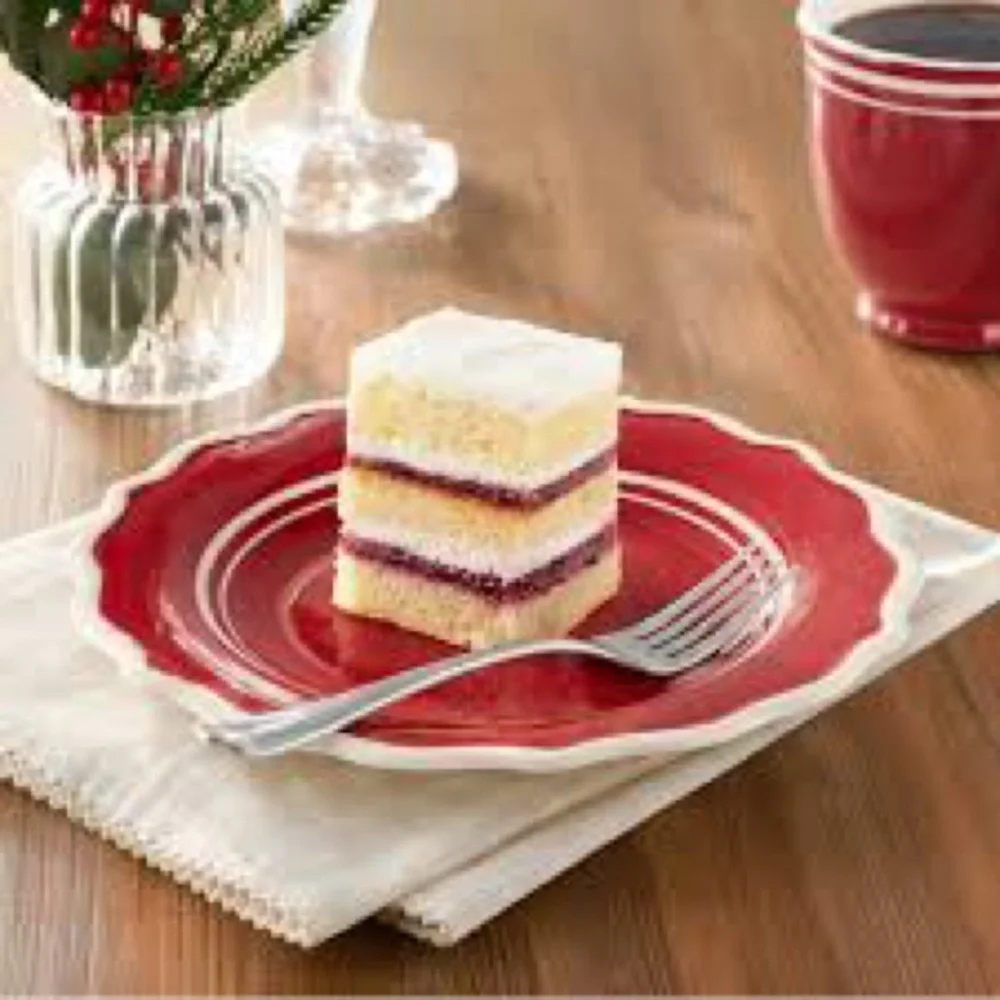 Four NWT The Pioneer Woman Ainsley 8.5-Inch Salad Plate, Red - Picture 4 of 7